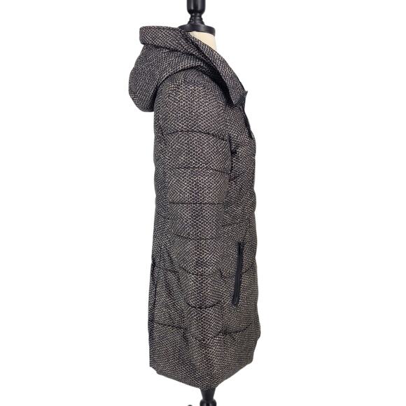 SALE Guess Black & White Hooded Winter Quilted Puffer Coat Women's Size Small - Picture 7 of 11